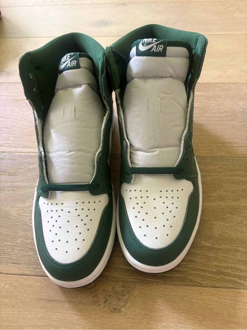 Nike High-Top Sneakers in White and Green